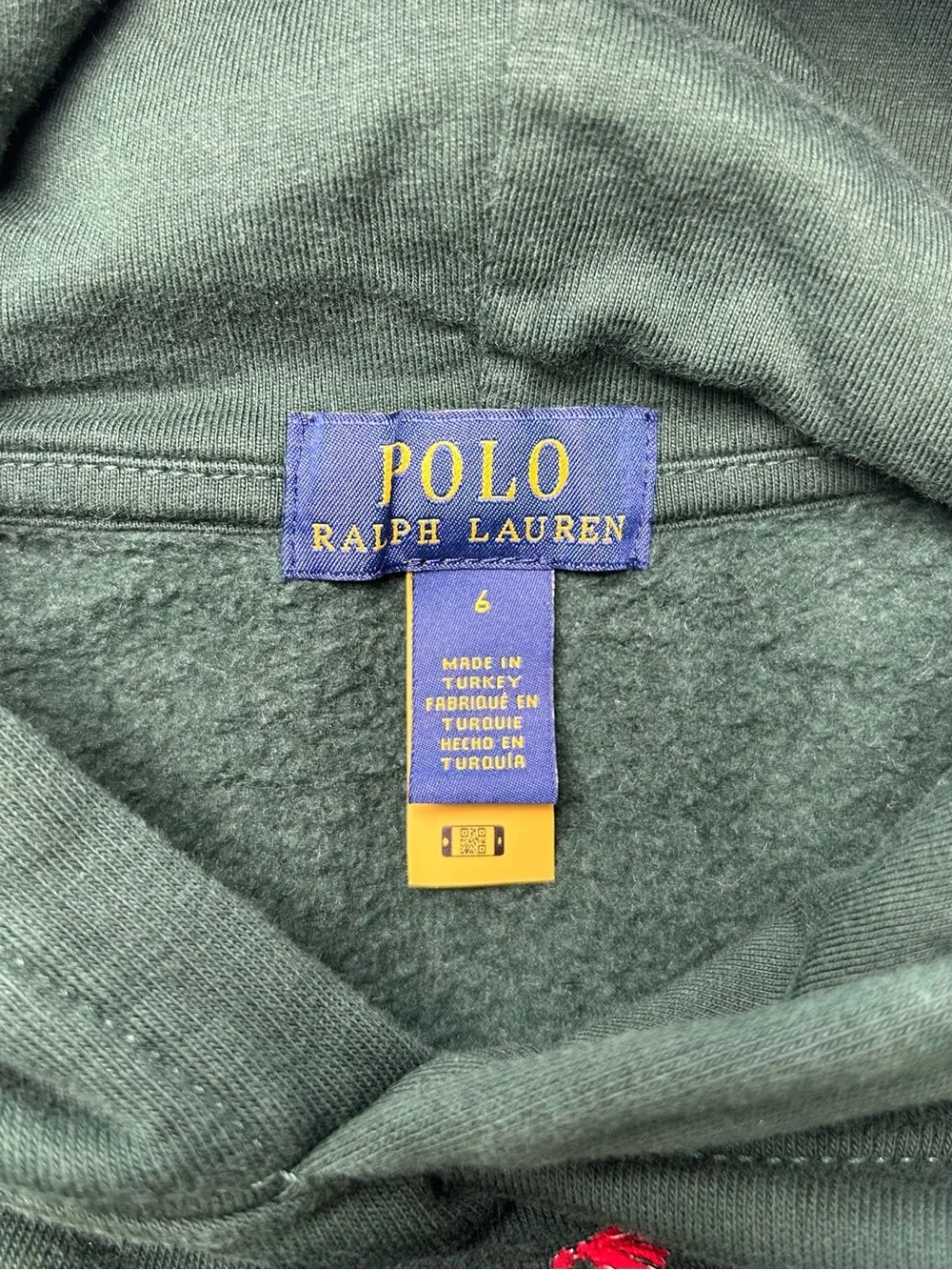 Polo Ralph Lauren Polo Bear Cotton Blend Unisex Green Sweatshirt Hoodie Pockets